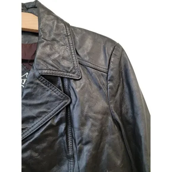 The Tannery by Montgomery Ward Black Leather Jacket - Picture 7 of 10